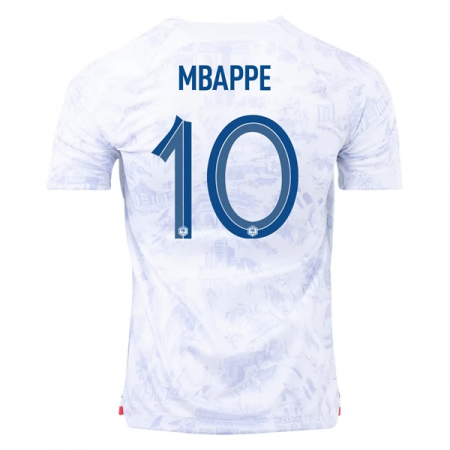 Maillot de Foot France Mbappé 10 Exterieur Coupe du monde 2022 Maillot de Foot France Mbappé 10 Exterieur Coupe du monde 2022